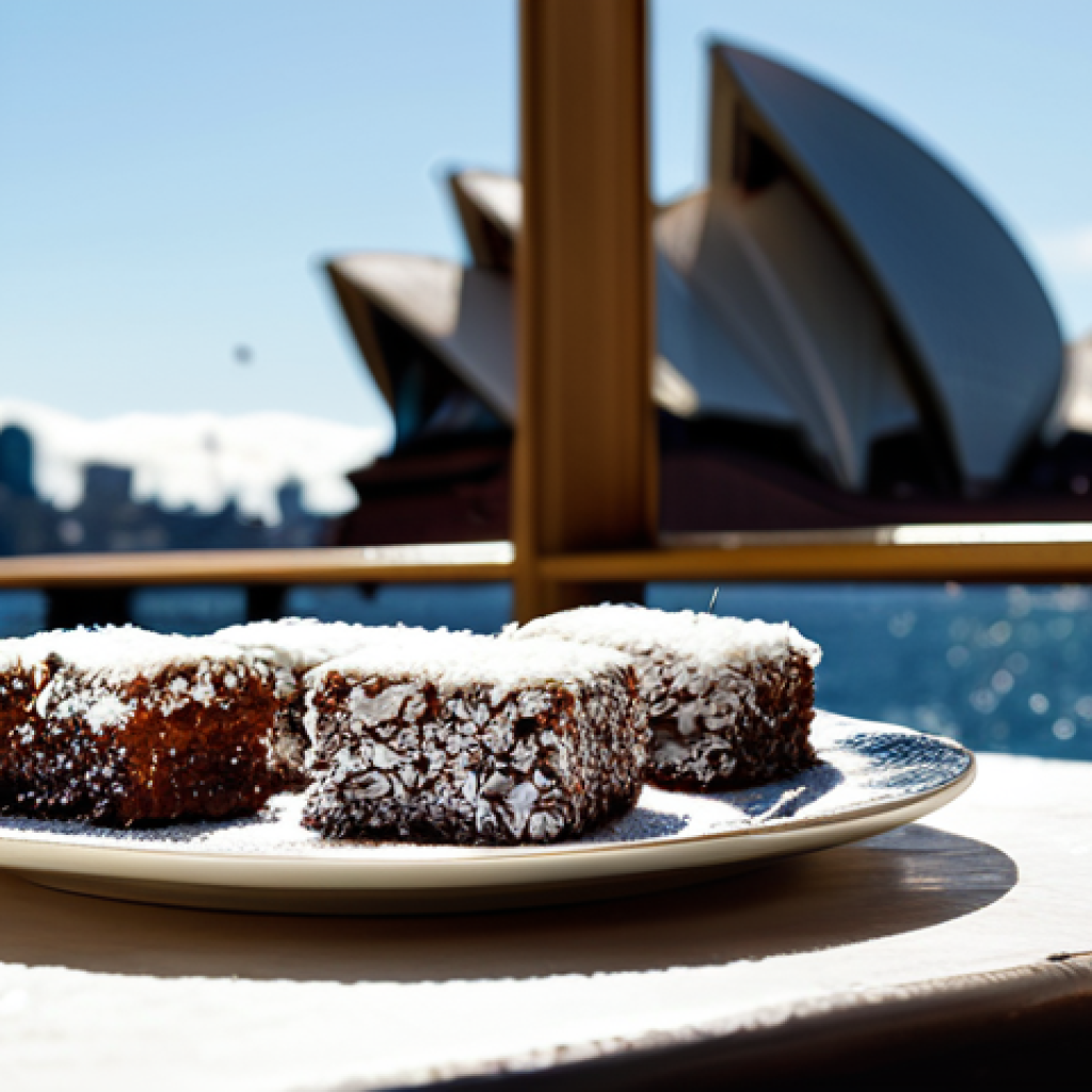 호주 라미토리 사건 - The Lamington Legacy**
"A beautifully arranged plate of classic Lamingtons dusted with coconut, pre...