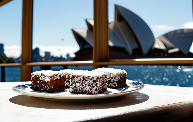 호주 라미토리 사건 - The Lamington Legacy**
"A beautifully arranged plate of classic Lamingtons dusted with coconut, pre...